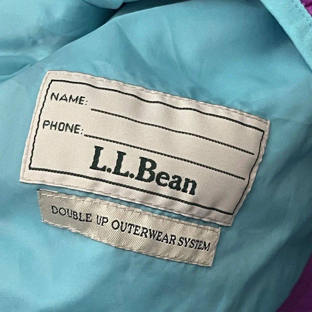 LL Bean Puffer Vest Girls XL 18 Purple Primaloft Quilted Double Up Camping Layer